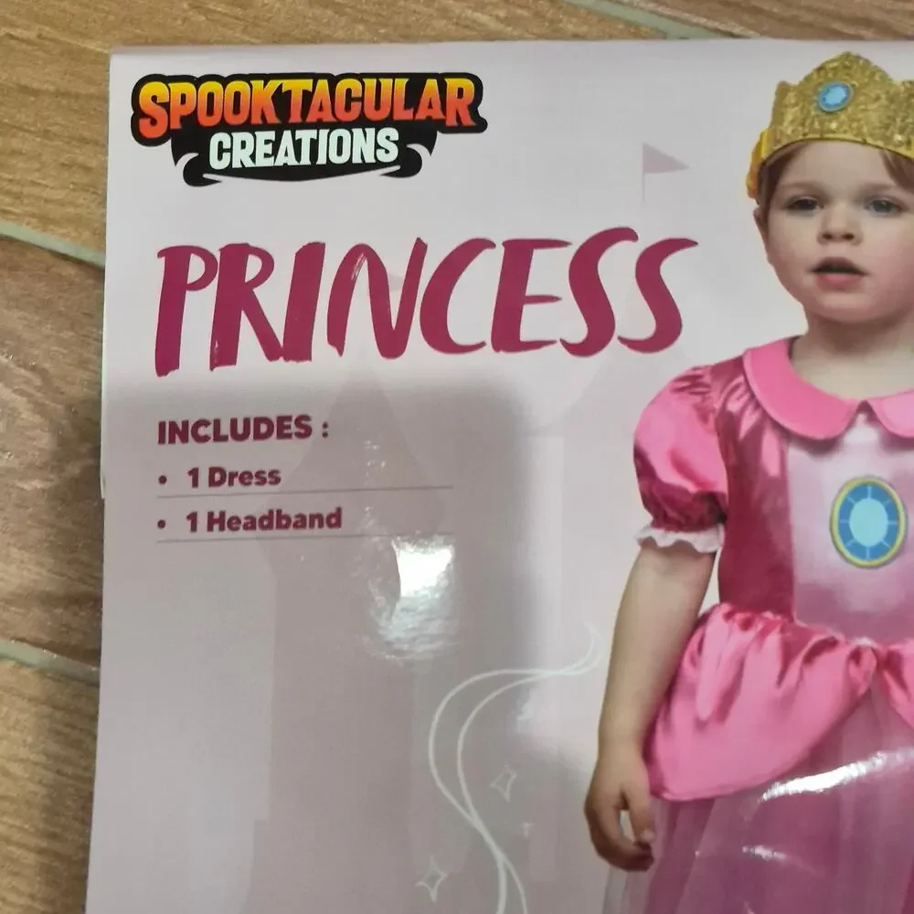 NEW spooktacular Halloween Costume PINK princes Peach Dress Girls size 3T